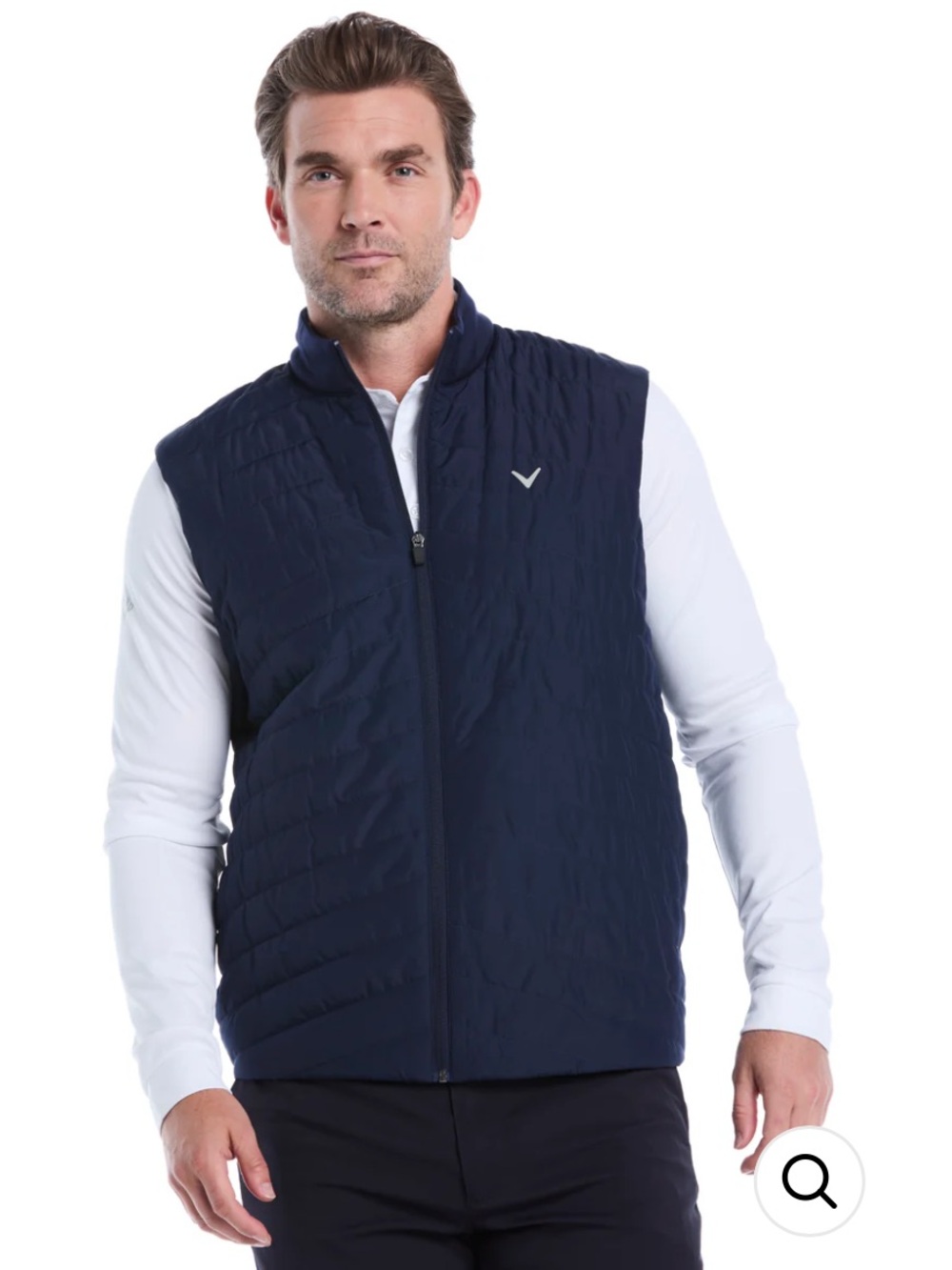 Callaway Mens Size Medium Quilted Full Zip Puffer Golf Vest Navy Blue 2XLT